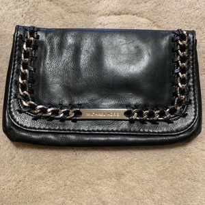 Michael Kors black leather clutch